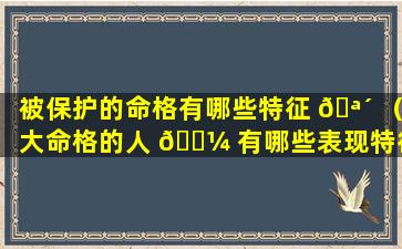 被保护的命格有哪些特征 🪴 （大命格的人 🐼 有哪些表现特征）